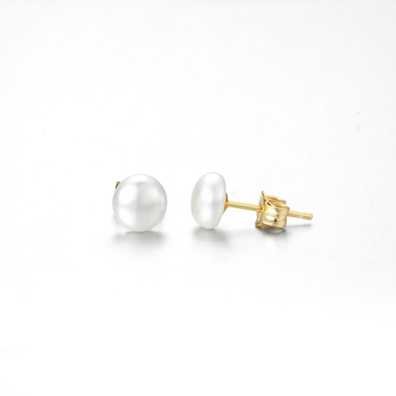 Pearl stud earrings-null