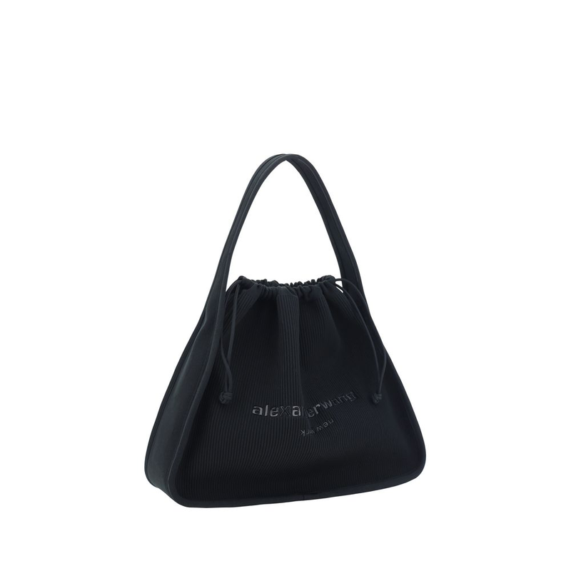 Black polyester handbag-null