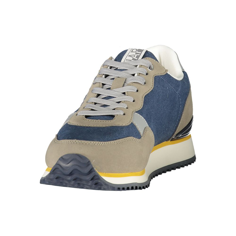Blue polyester athletic sneakers-null