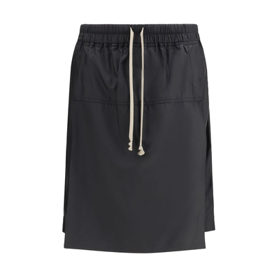 Black polyester bermuda shorts, Black, medium
