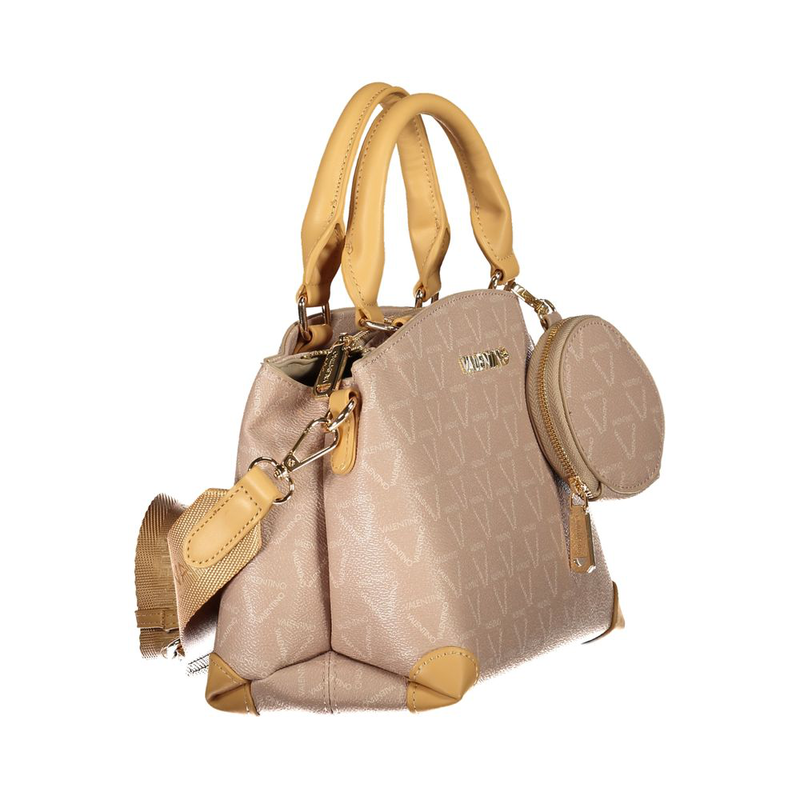 Beige polyurethane women handbag-null