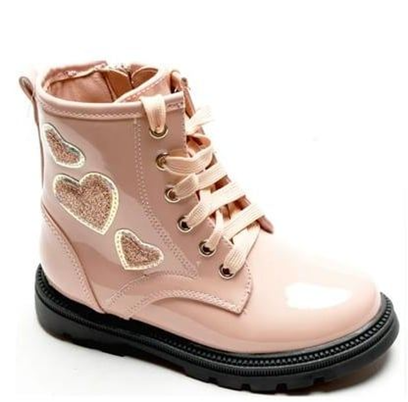 Boots doremi 23/24 monoc. Patent leather with hear print+shoelace girl-null