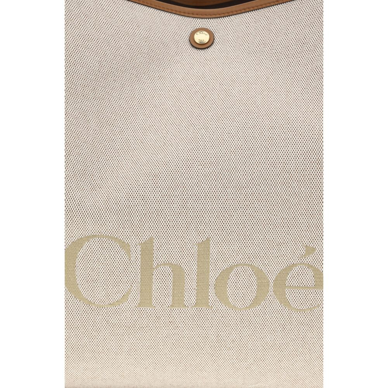 Beige cotton shoulder bag-null