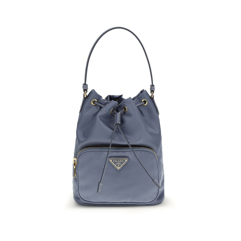 Blue polyamide backet bag-null