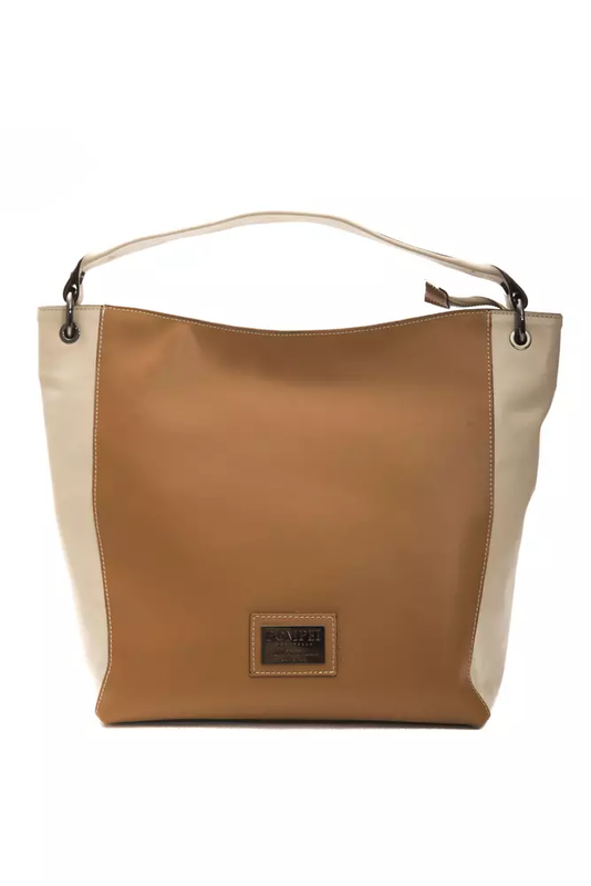 Brown leather women shoulder bag-null