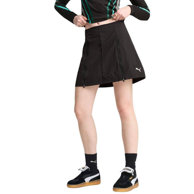 Dare to zip-off woven skirt, Black, medium