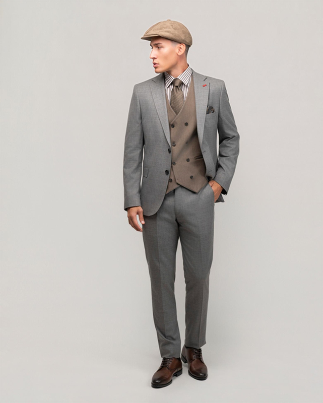 Dezign 3piece slim fit suit in patterned-null