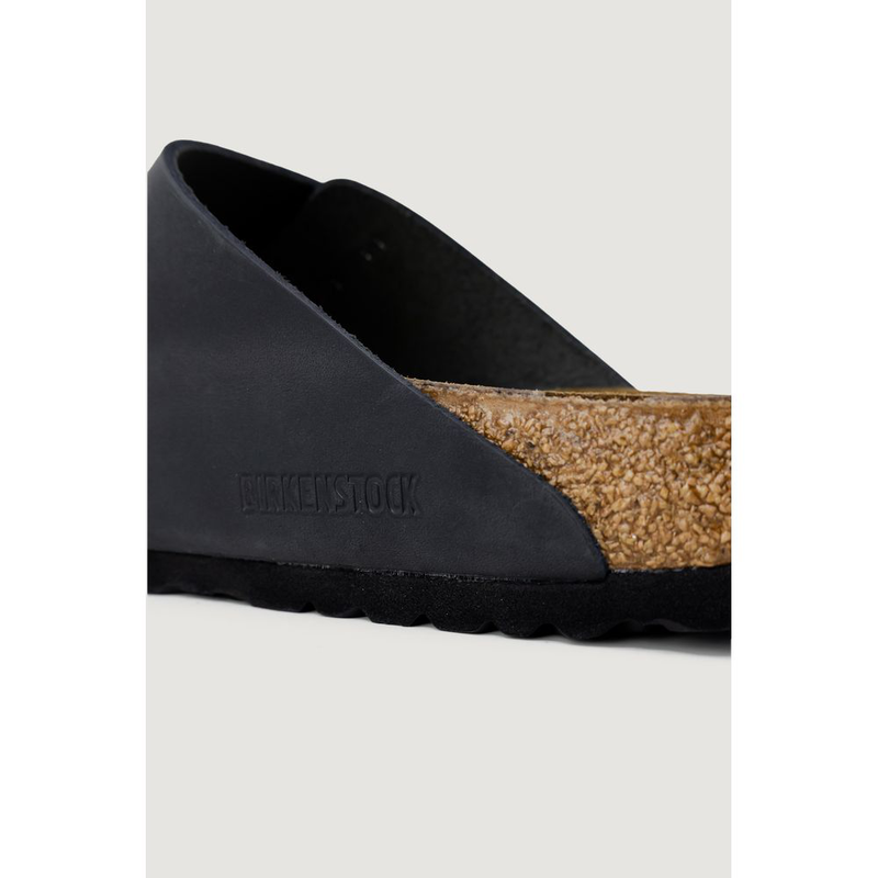 Black synthetic slippers-null