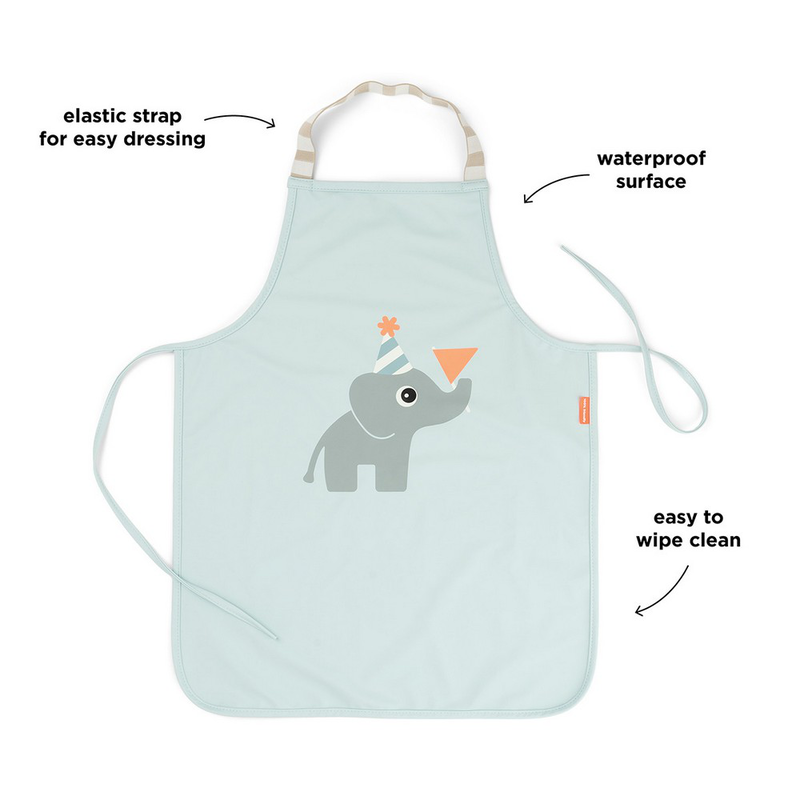 Done by deer waterproof kids apron celebration - blue-null