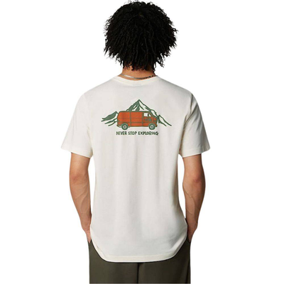 Men short sleeves outdoor graphic t-shirt, Off White, medium