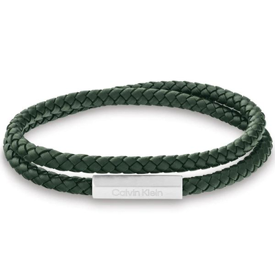 Calvin Klein green leather men's bracelet, , medium