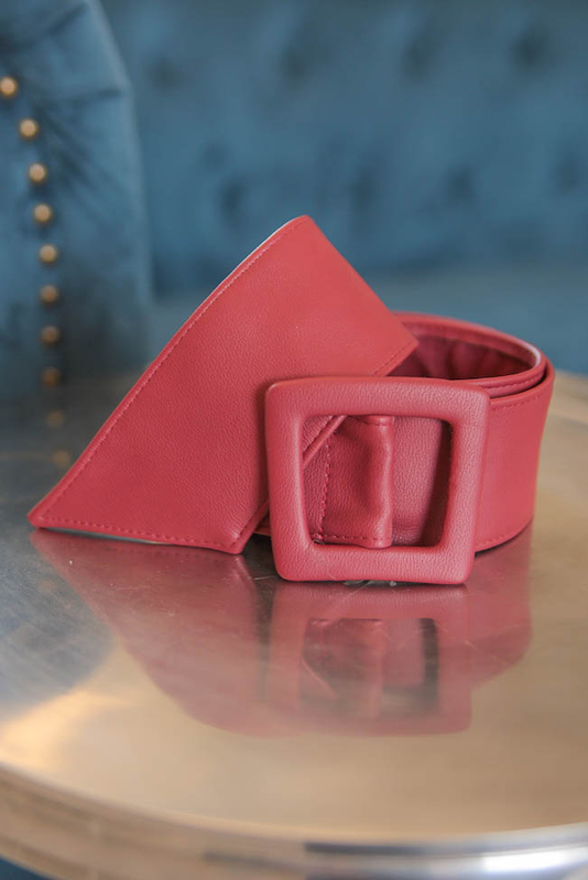 Faux leather belt bordo image number null