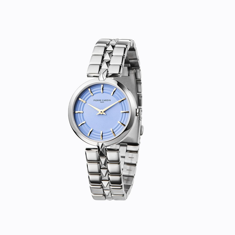 Gray stainless steel dress watch-null