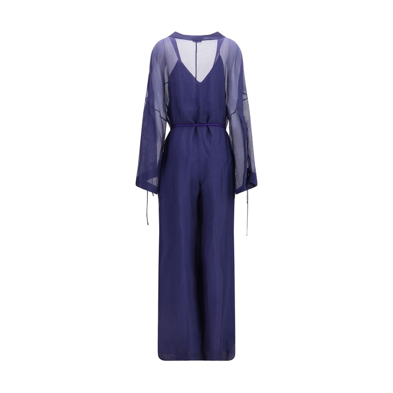 Blue viscose jumpsuit-null