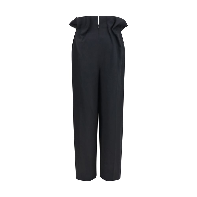 Black wool oves aries casual pants-null