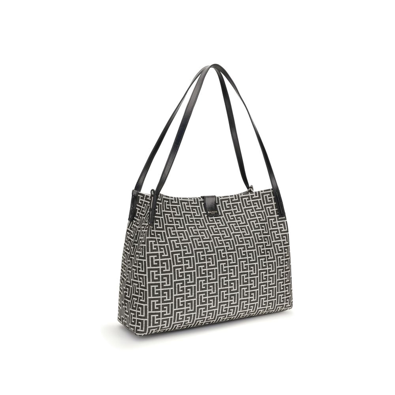 Black cotton shoulder bag-null