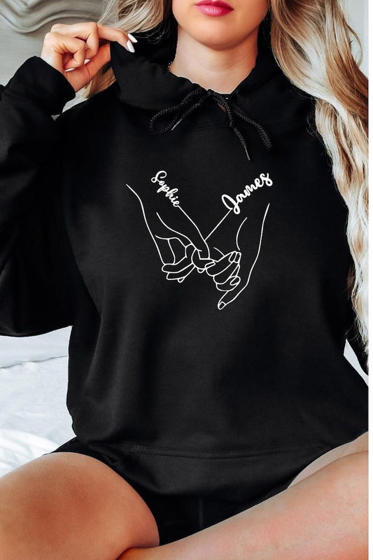 Custom made unisex hoodie with names-null