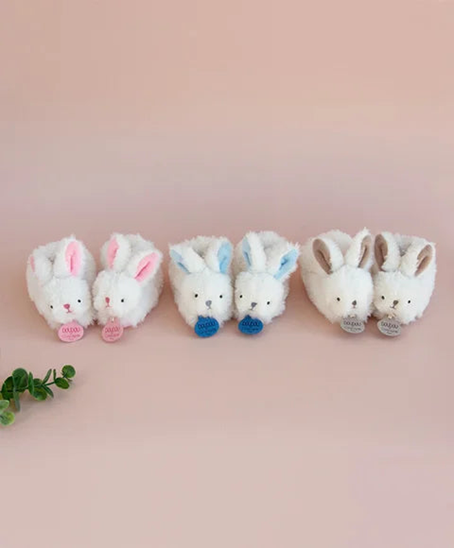 Doudou et compagnie lapin bonbon - booties with rattle blue image number null