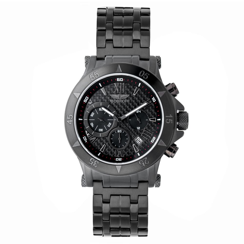 Black stainless steel dress watch-null