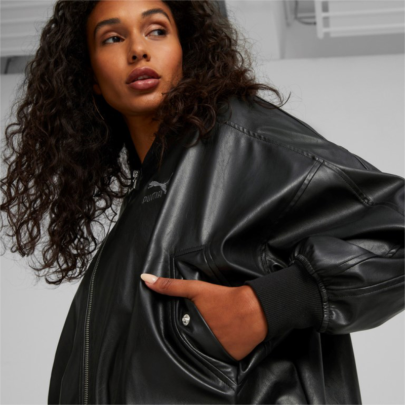 Puma t7 oversized faux leather bomber-null