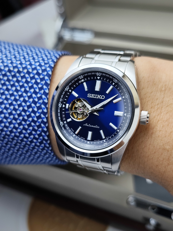 Seiko mechanical selection open heart blue dial scve051 (japan only edition)-null