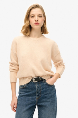 Essential crew neck knitted top, Somon, medium