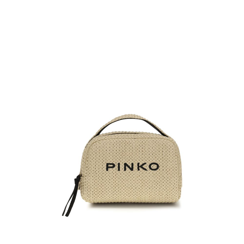 Beige raffia wallet-null