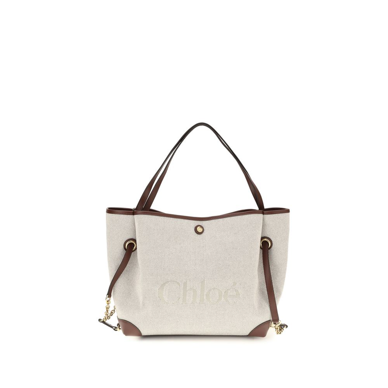 Beige cotton shoulder bag-null