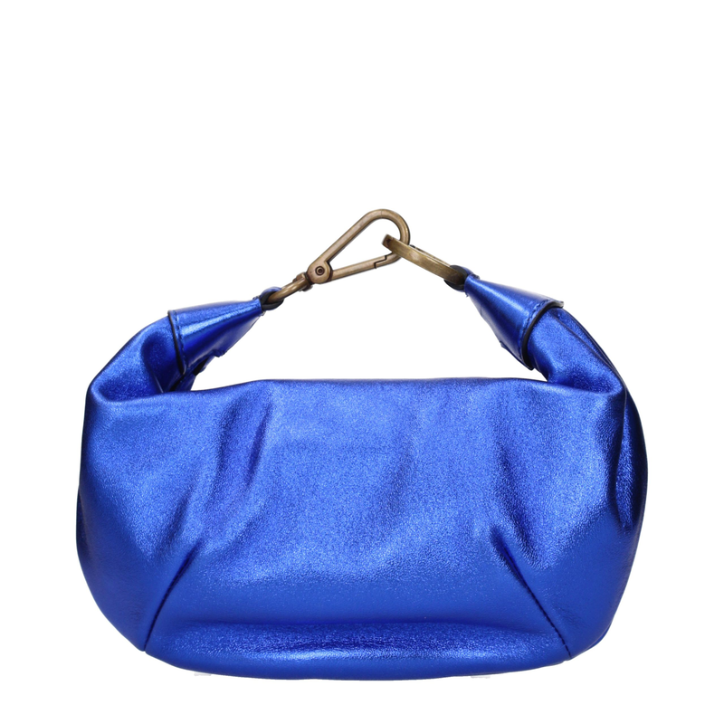 Blue leather handbag-null