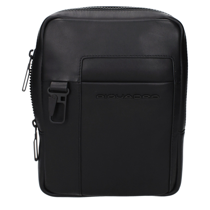 Black leather crossbody bag-null