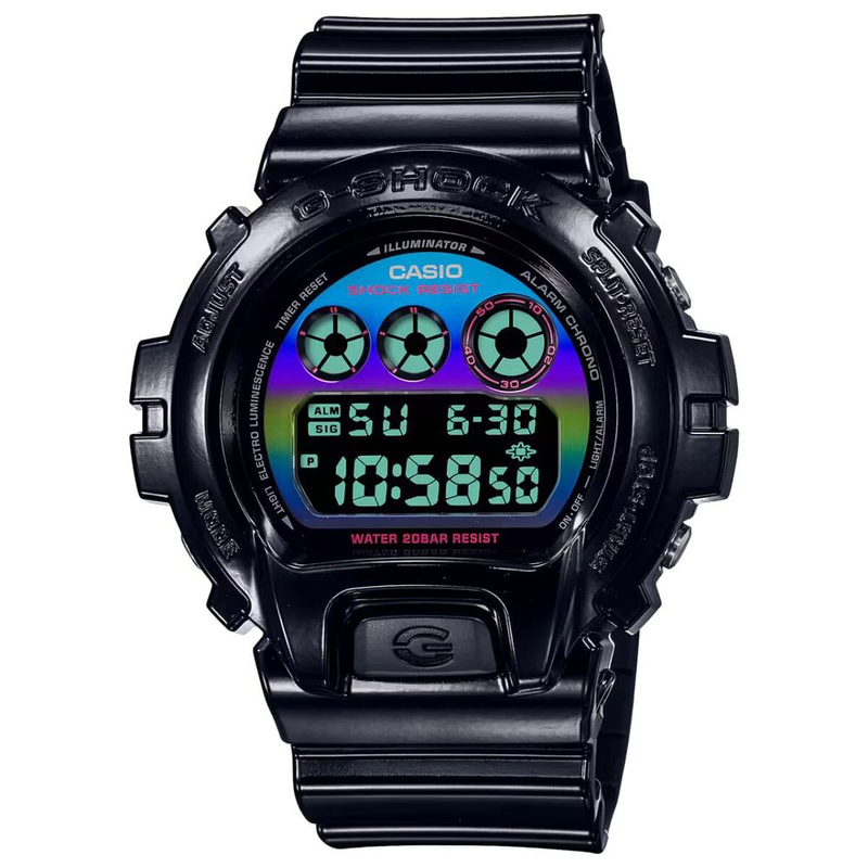 Black resin digital watch-null