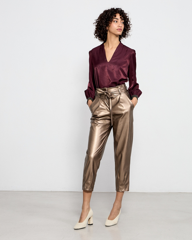 Trouser belted eco leather-null