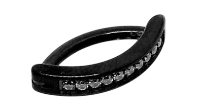 Surgical steel rhinestone navel black, , medium