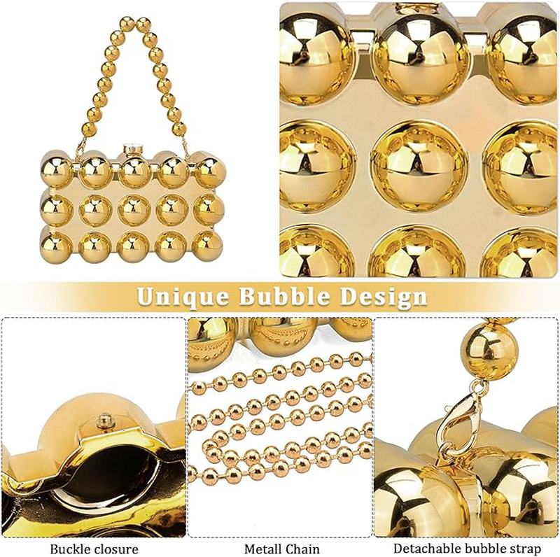 Bubble clutch bag gold-null