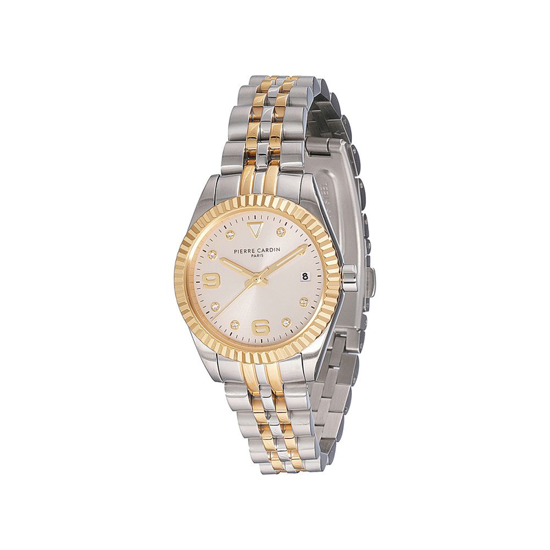 Gray stainless steel dress watch-null