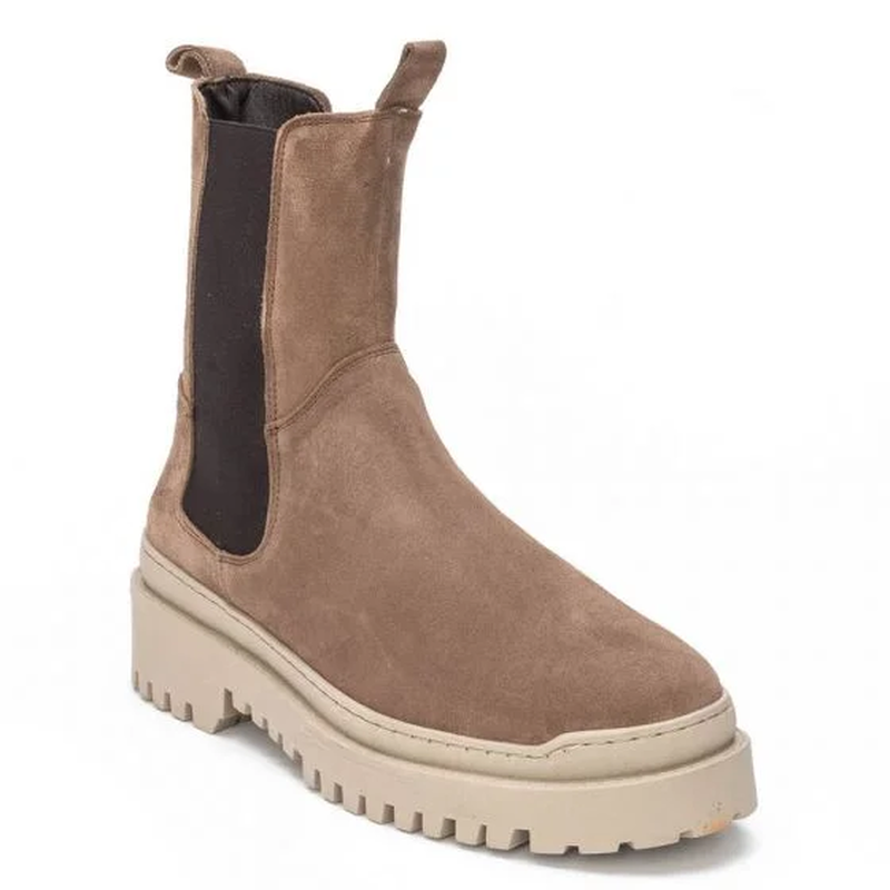 Beige suede boots-null