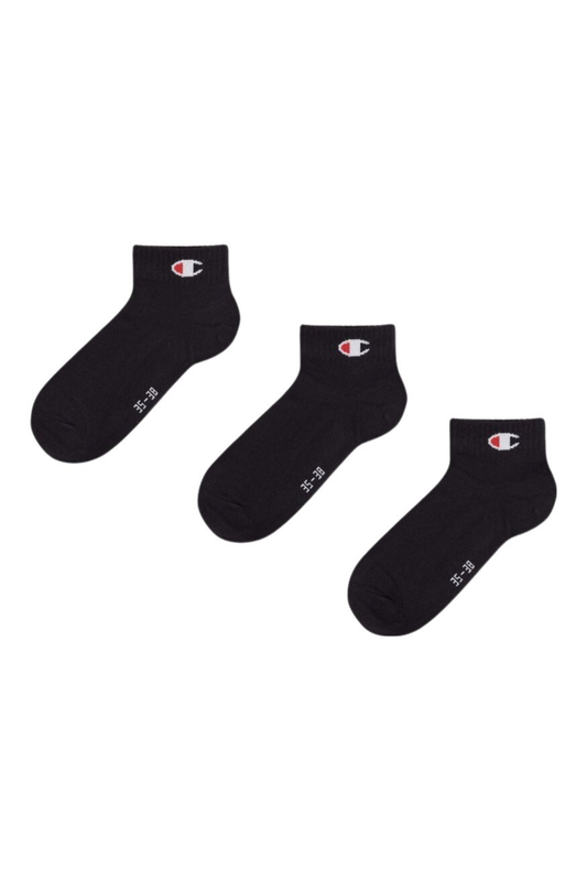 Champion unisex 3pk quarter socks (u20099)-black-null