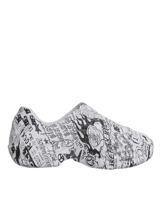 White black graffiti daymaster sneakers shoes-null