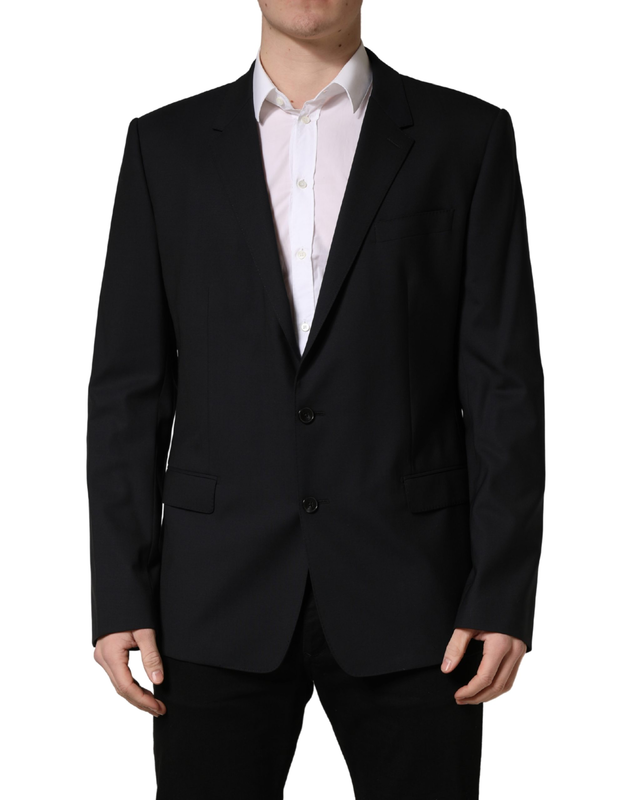 Blue single breasted 2 button suit jacket-null