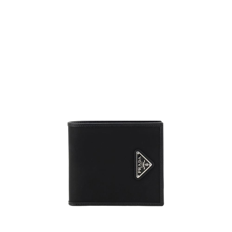 Black recycled polyamide wallet-null