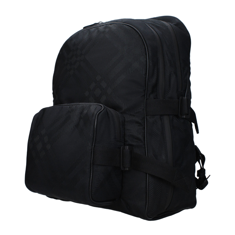 Black fabric backpack-null
