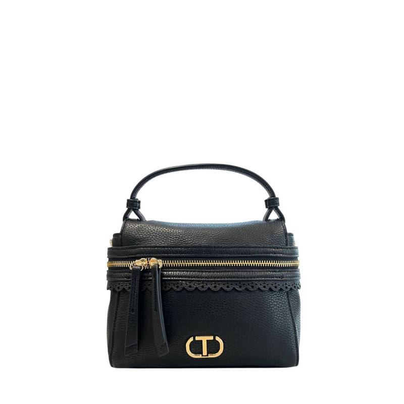 Black pu women's handbag-null