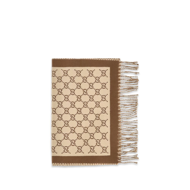 Beige wool oves aries scarf-null