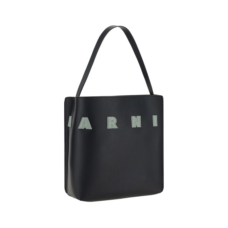 Black calf leather bos taurus shoulder bag-null