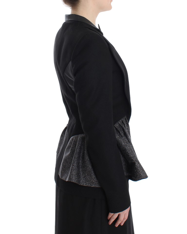 Black short blazer coat biker jacket-null