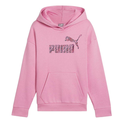 Ess+ animal hoodie fleece g, Dusty Pink, medium