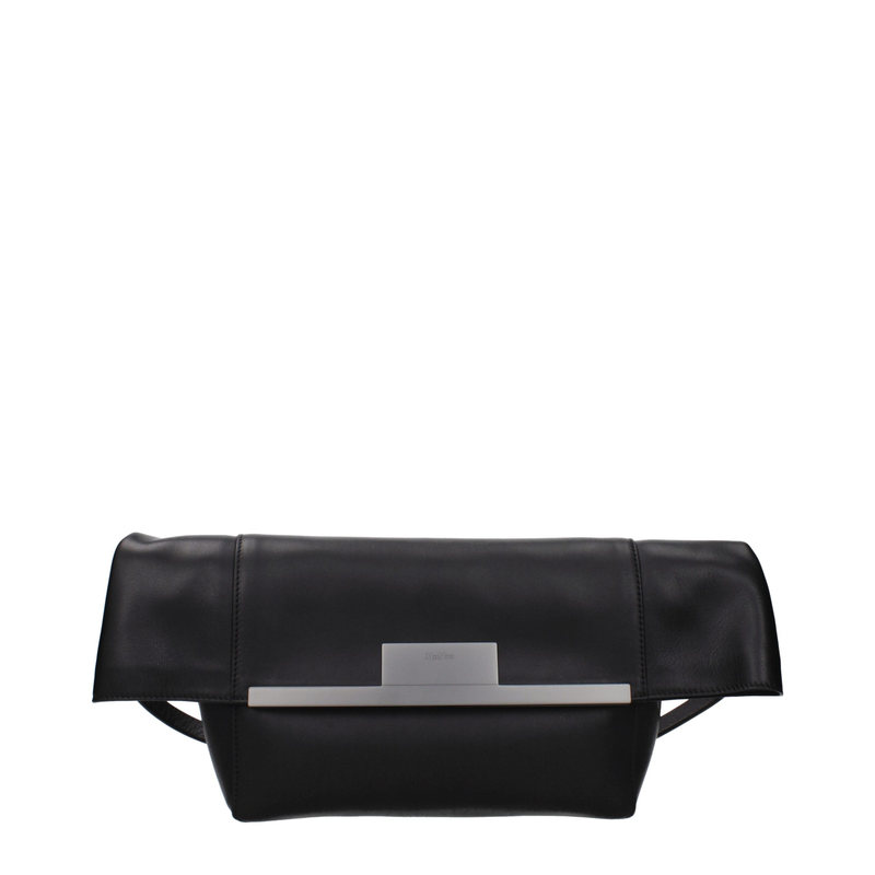 Black leather shoulder bag-null