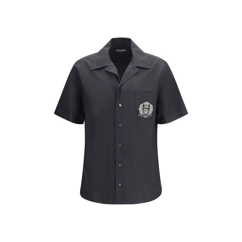 Black cotton shortsleeve shirt-null