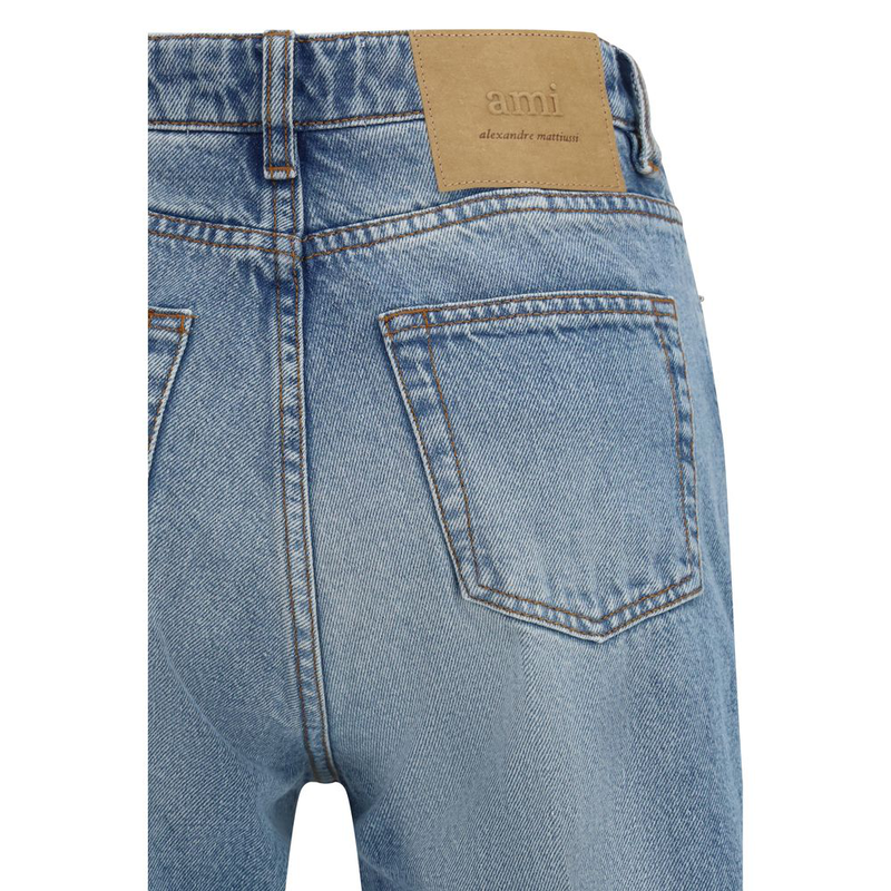 Blue cotton flared jeans-null
