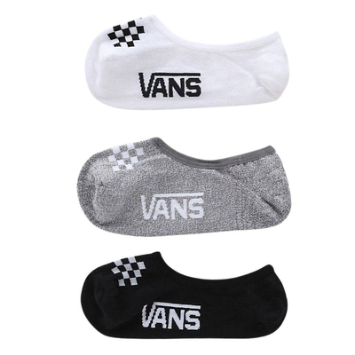 Vans kids classic cannodle 3-pack socks, White / Black / Grey, medium